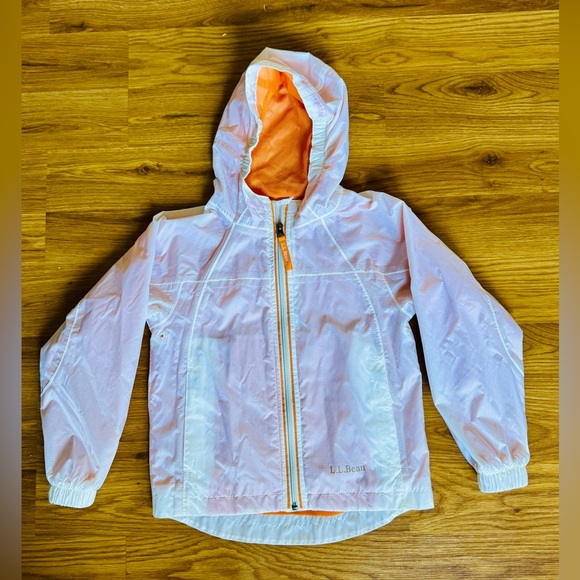 L.L. Bean Kids' White & Orange Rain Jacket - Picture 2 of 4